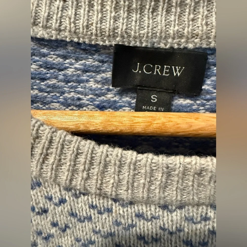 J. Crew Men's Textured Gray Crewneck Sweater
